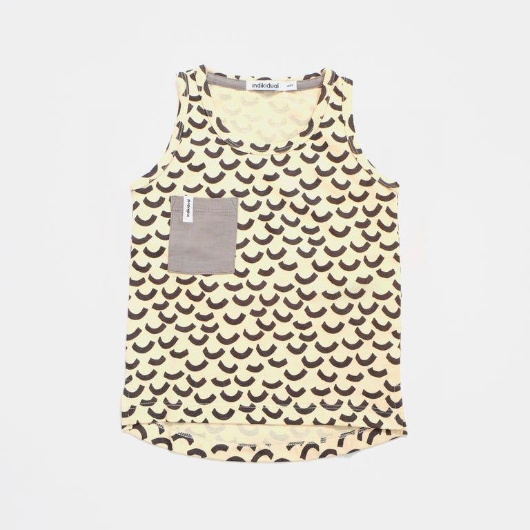 pocket vest with wave print