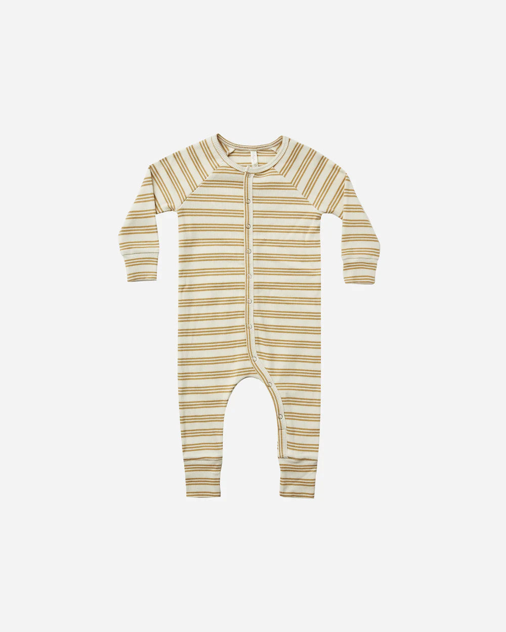 ribbed longjohn pajamas || gold stripe