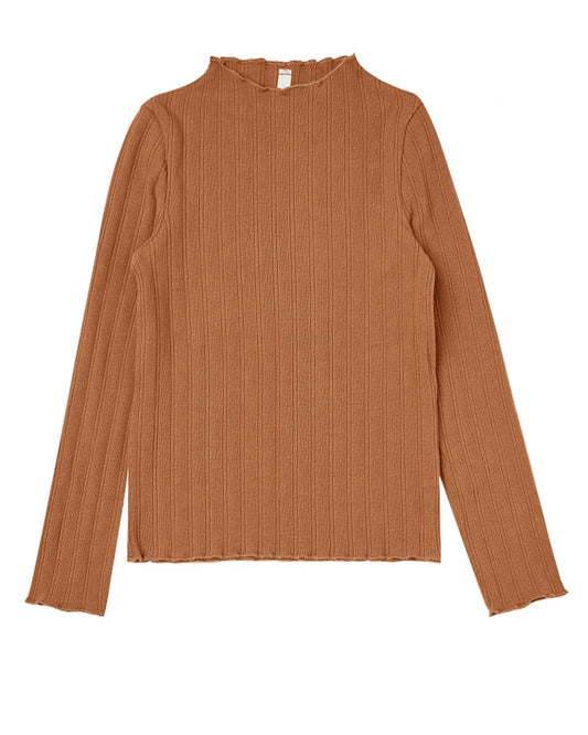 ribbed longsleeve tee || rust