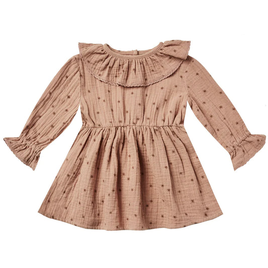 ruffle collar baby dress || north star