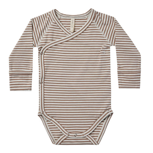 side-snap bodysuit | cocoa stripe