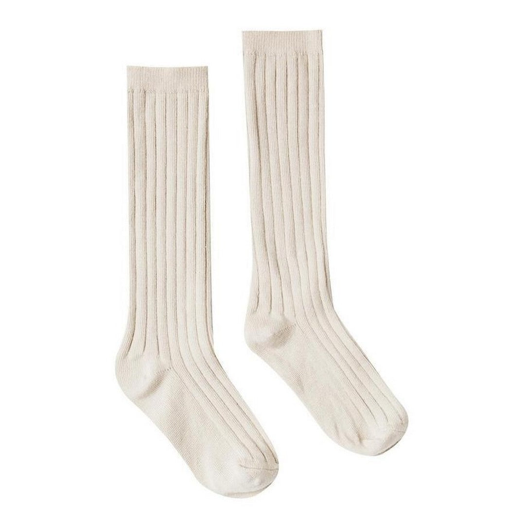solid ribbed socks
