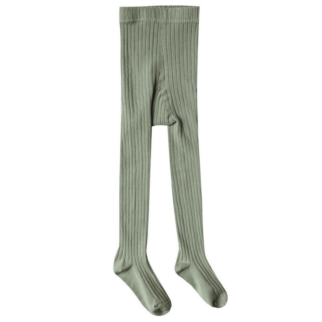 solid ribbed tights - olive