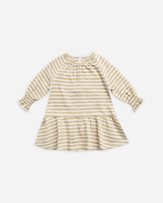 swing dress || gold stripe