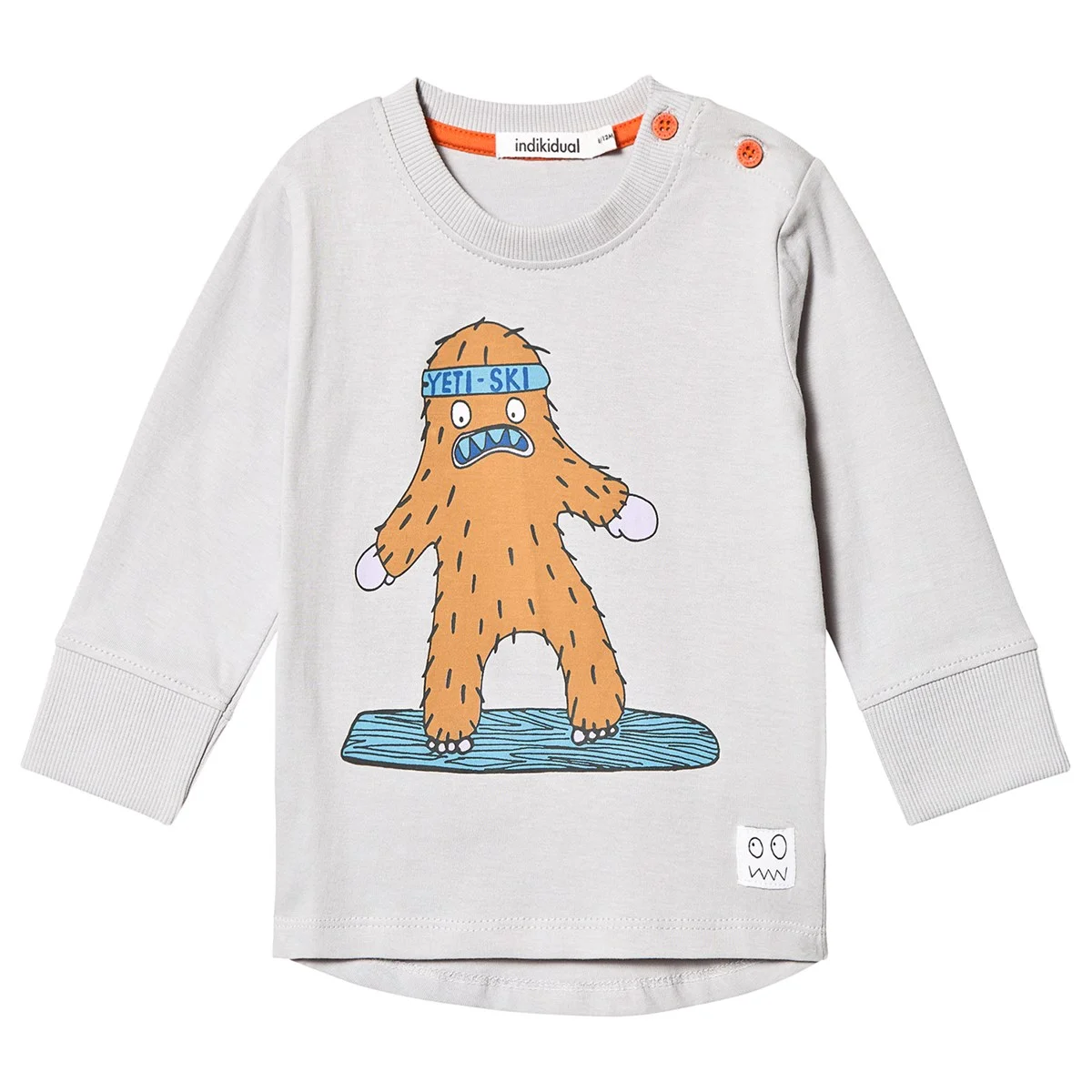 snow board yeti print long sleeve top